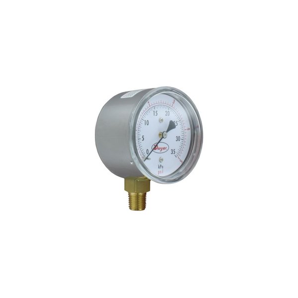 Dwyer Instruments Low Pressure Gauge, Lpg5D8122N Low Pr Gage H20Kpa LPG5-D8122N